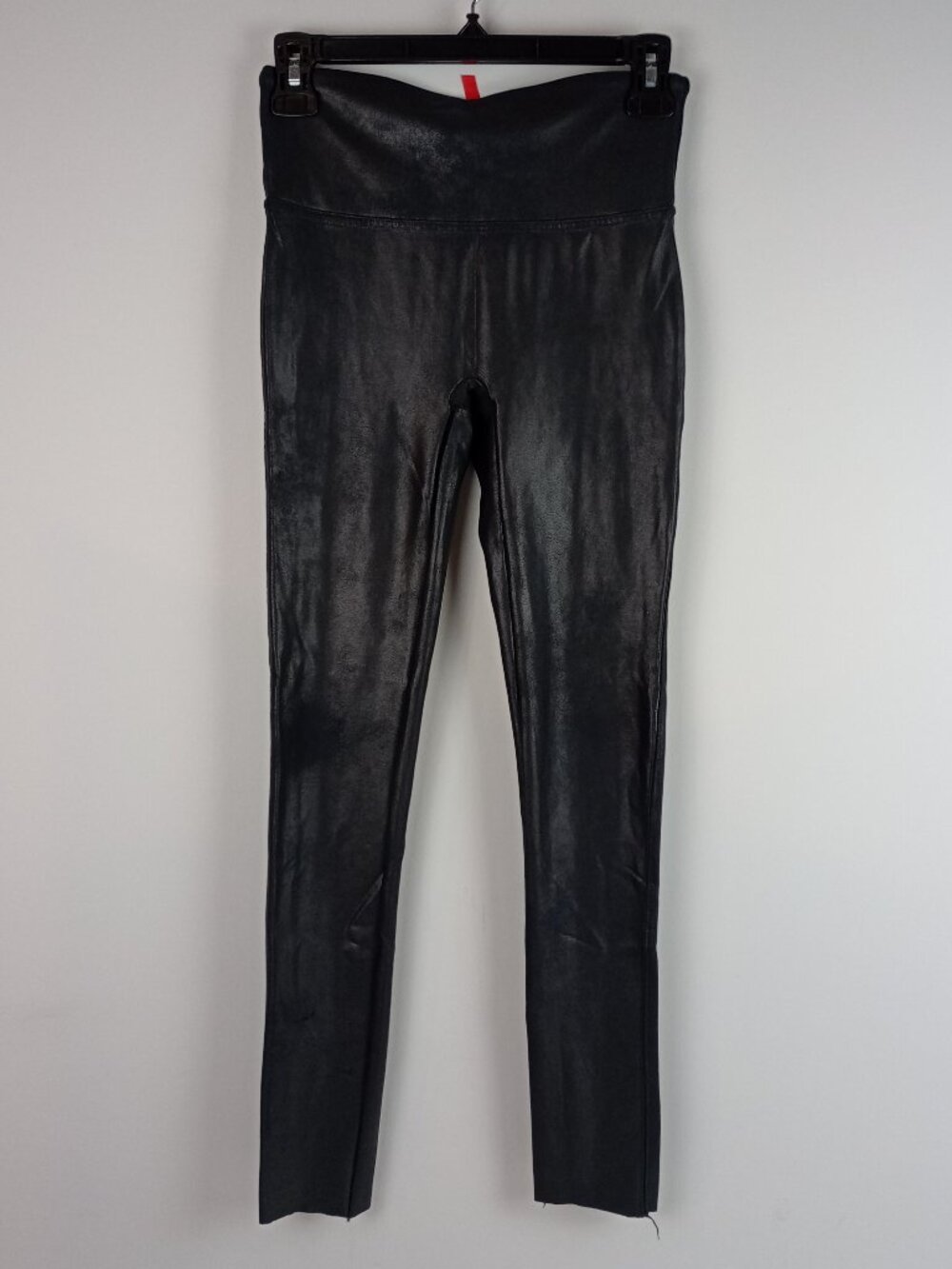 Spanx By Sara Blakely Womens M Black High Rise Faux Leather Pleather Leggings